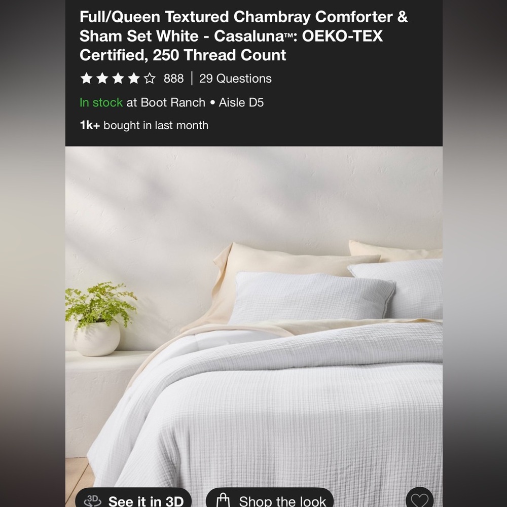 Casaluna textured White Bedding Set